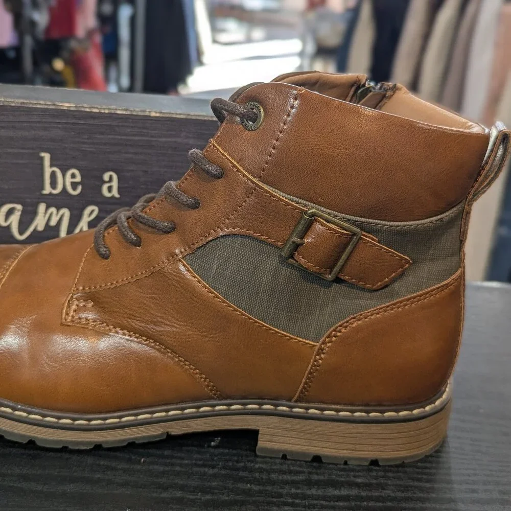 Madden by Steve Madden Cognac Combat Boot (new)